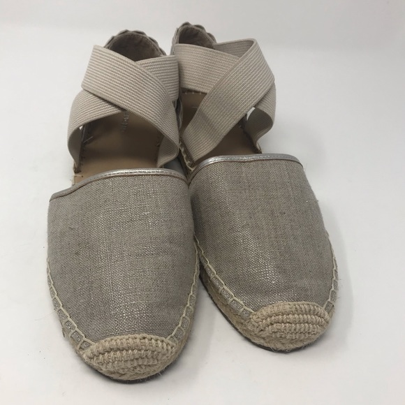 Lands End Silver Beech Cross Strap Espadrilles Flats Women Sz 8.5 - Picture 4 of 10